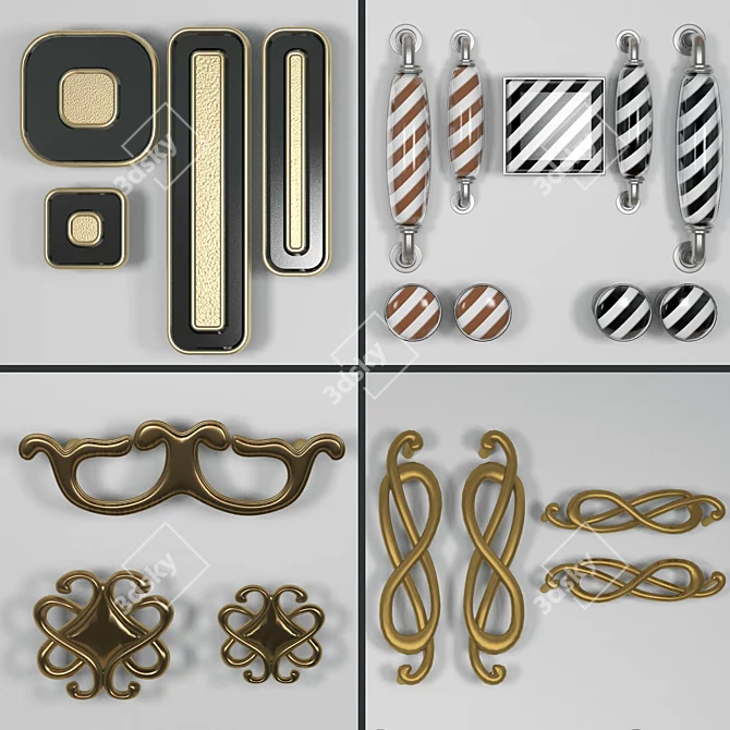 Elegant Furniture Handles: Bosetti Marella 3D model image 2