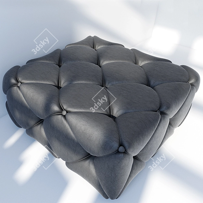 Classic Leather Diagonal Pouf 3D model image 1