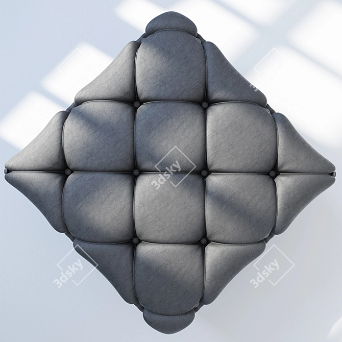 Classic Leather Diagonal Pouf 3D model image 2