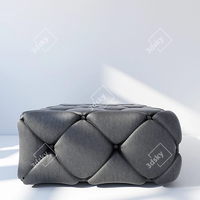Classic Leather Diagonal Pouf 3D model image 3