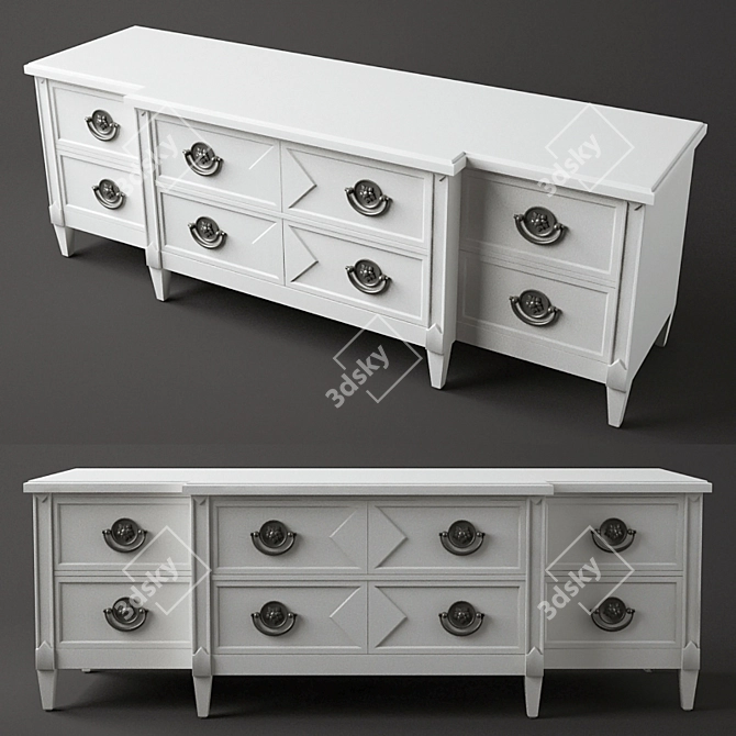 Elegant Vintage Dresser 3D model image 1