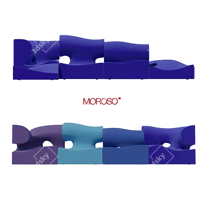 Modular Misfits Sofa by Ron Arad 3D model image 1