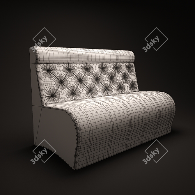 Restaurant Sofa: 1200mm Wide, Versatile 3D model image 2