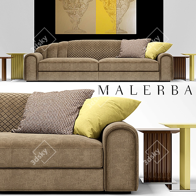 Elegant Malerba Sofa Set 3D model image 2