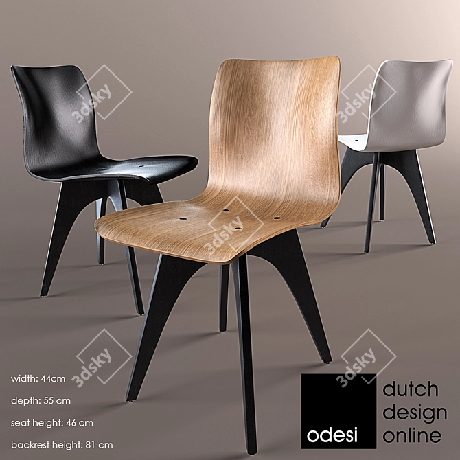 Sleek Design ODESI Wave Chair 3D model image 1
