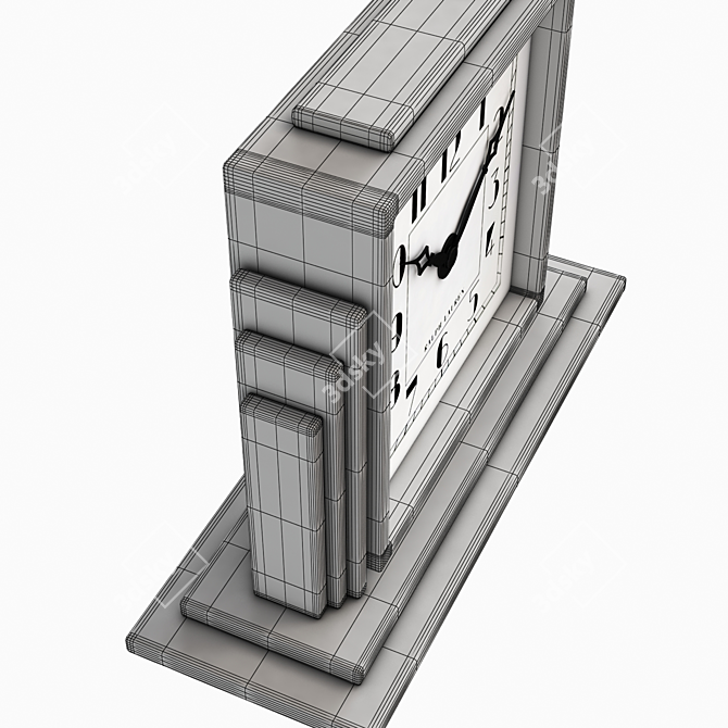 Athena Deco Clock: Sleek Silver Timepiece 3D model image 3