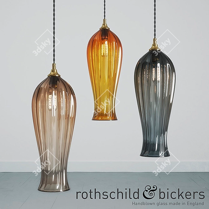 Vintage Glass Lantern Pendant 3D model image 1