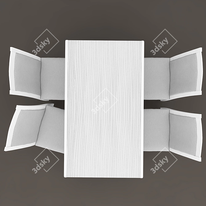 Modern IMS Onda Table with G1280 Chair 3D model image 2