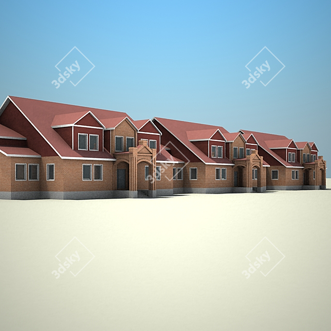 Title: Taiga Townhouse: Modern Residential Model 3D model image 2