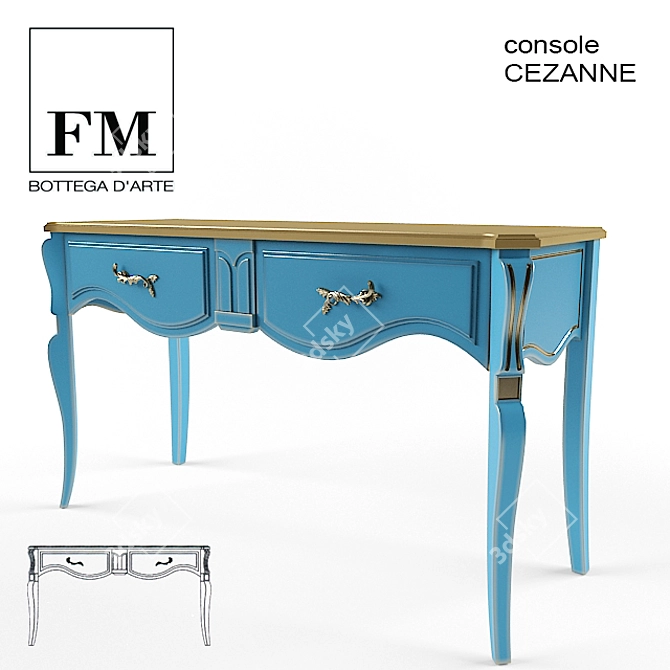 Cezanne Console: Artistic Elegance for Any Space 3D model image 1