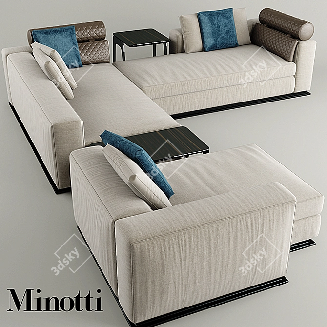 Leonard Corner Sofa: Comfort meets Style 3D model image 1