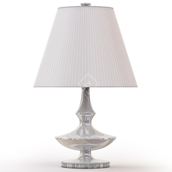 Sleek White Lite Source Table Lamps 3D model image 2