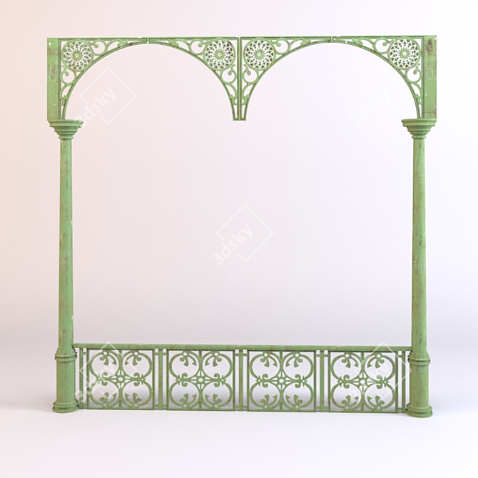 Timeless Elegance: Classic Railing 3D model image 1