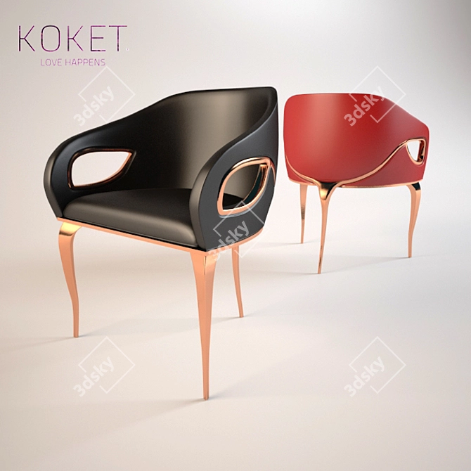 Copper-Infused Chandra Dining Chair 3D model image 1