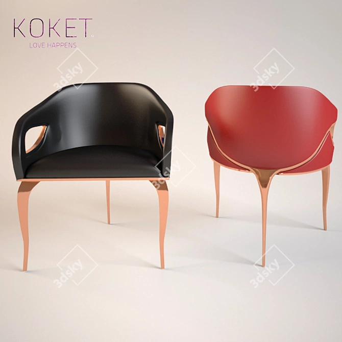 Copper-Infused Chandra Dining Chair 3D model image 2