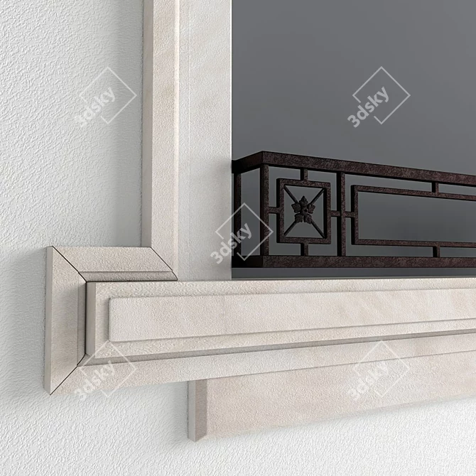 Sandy Sandstone Window Frame 3D model image 3