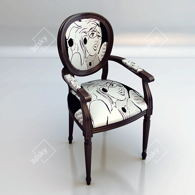 Elegant Vanity Armchair 3D model image 1