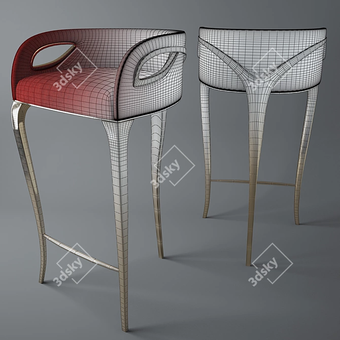 Elegant Chandra Barstool: Stylish & Comfortable 3D model image 2