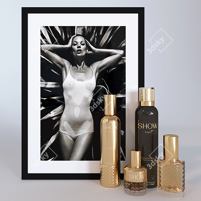 Elegant Bathroom Decor Set 3D model image 1