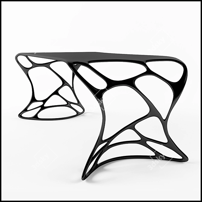 Designer D-Desk: Premium Aluminum Workstation 3D model image 2