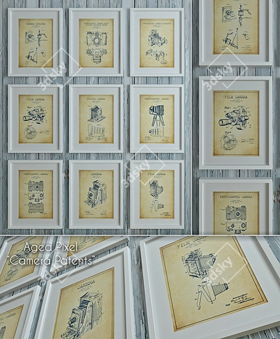 Vintage "Camera Patents" Art Prints 3D model image 1