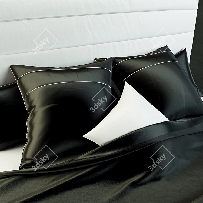 Luxury Black Bedding Set 3D model image 3