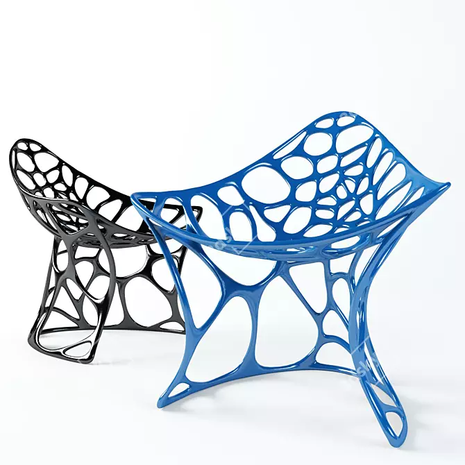 Batoidea Chair: Sleek Aluminum Design 3D model image 1