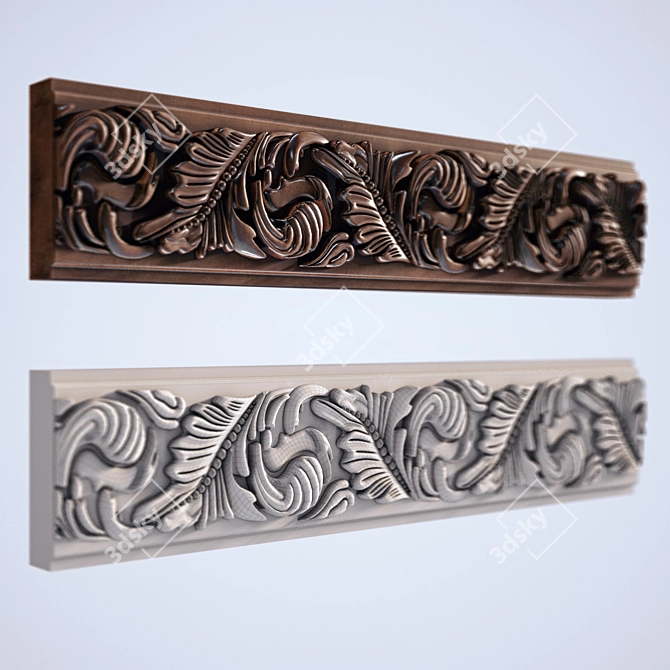 Elegant Stucco Molding 3D model image 1