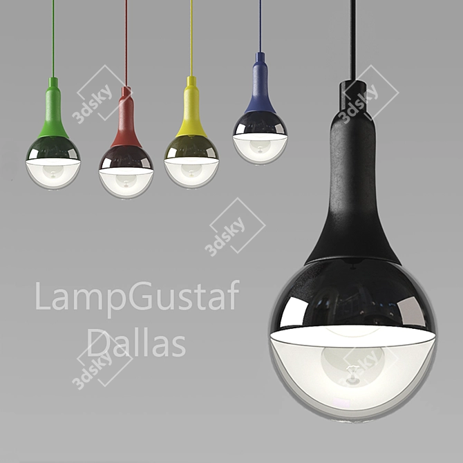 Sleek Dallas Pendant Lamp 3D model image 1