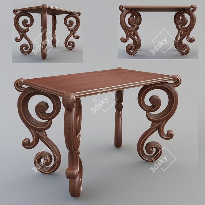 Wooden Coffee Table 3D model image 1