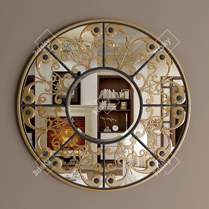 Elegant Katrine Mirrors - Round & Oval 3D model image 2