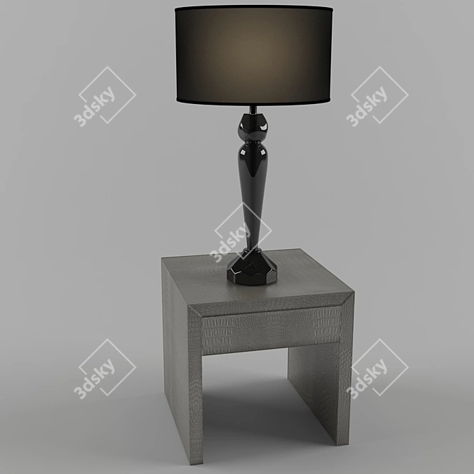 Elegant Diamond Table Lamp Set 3D model image 1