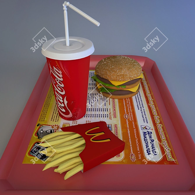 Fast and Filling: Big Mac, Fries, Cola 3D model image 1