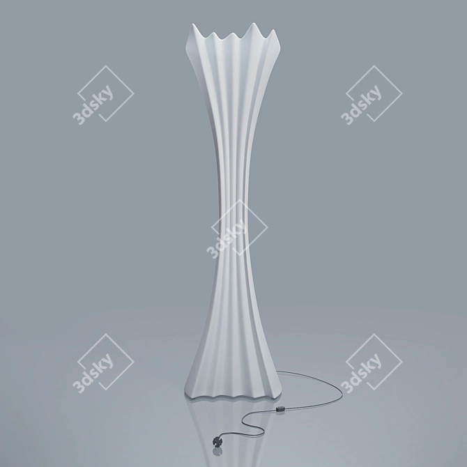 Versatile Floor Lamp-Coathanger: Sleek White Polyethylene Design 3D model image 2