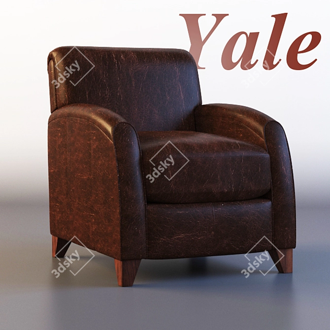 Elegant Leather Accent Chair 3D model image 1