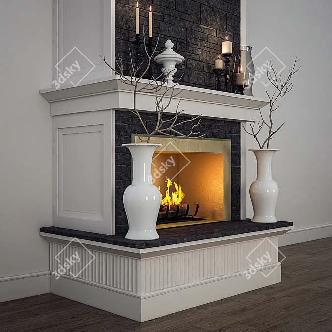 Cozy Hearth Ensemble 3D model image 2