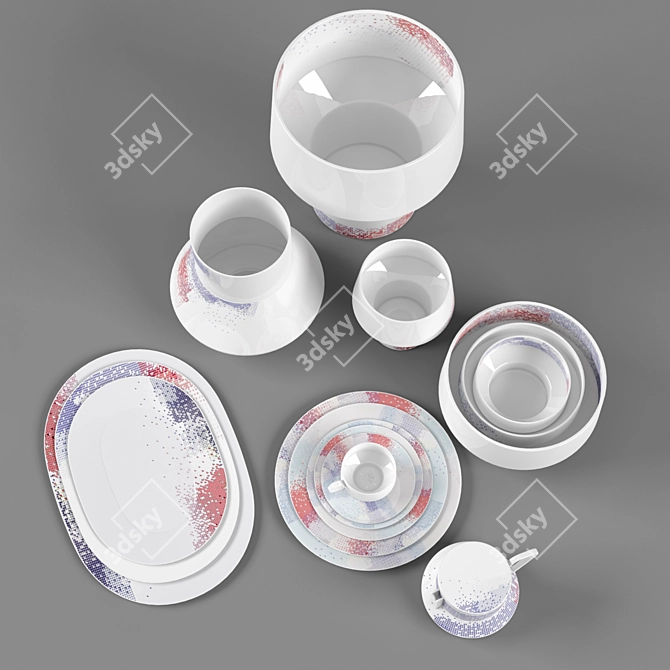 Title: Elegante Rosenthal Dinnerware Set 3D model image 2