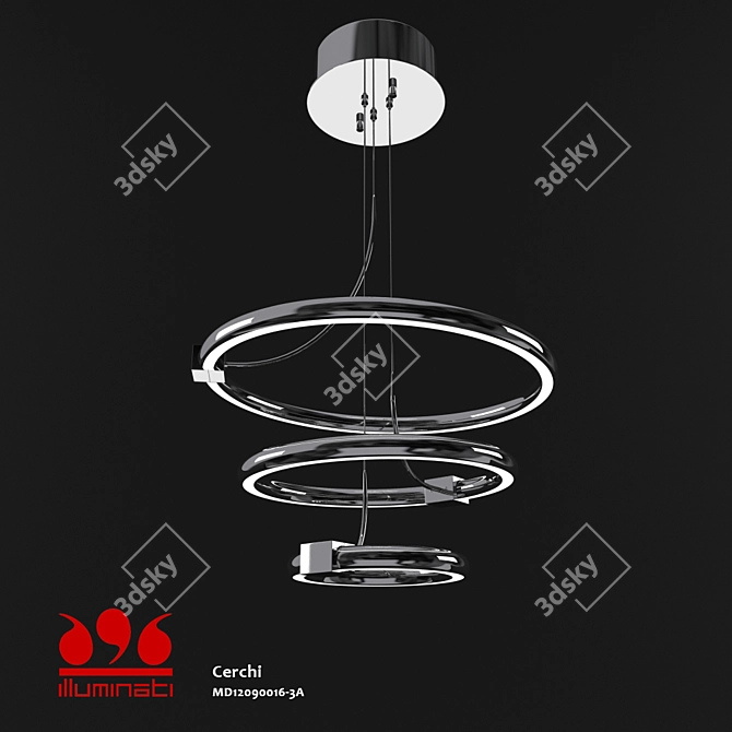 Illuminati Cerchi Art - Elegant Lighting Fixture 3D model image 1