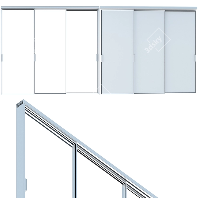 Sleek Sliding Doors & Storage 3D model image 2