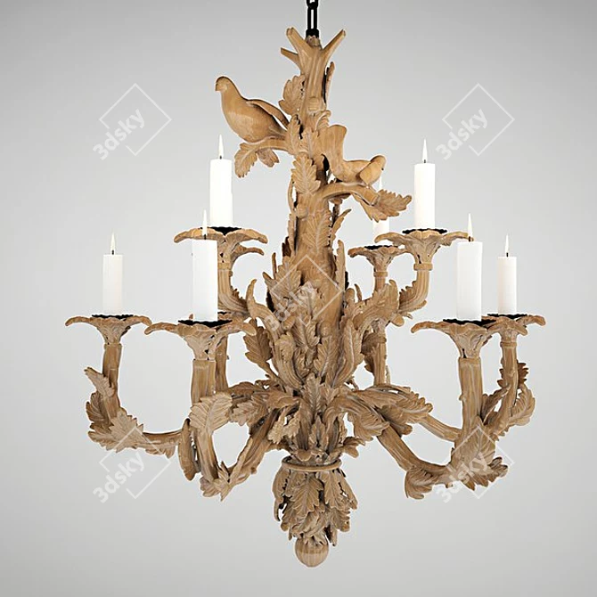 Classic Elegance: Chelini Chandelier 3D model image 1