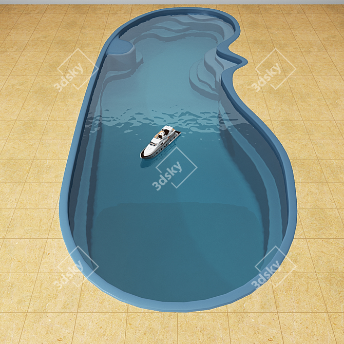 Serenity Oval Pool 3D model image 2