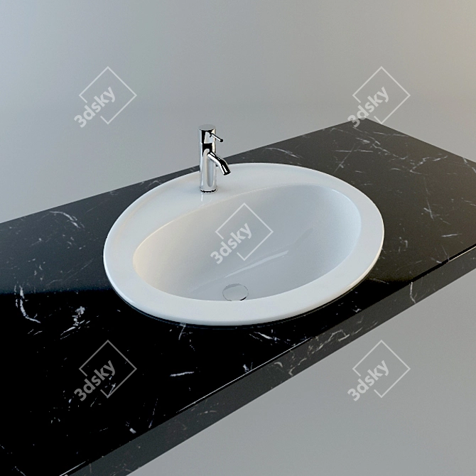 Elegant Galassia Eloise Washbasin 3D model image 1