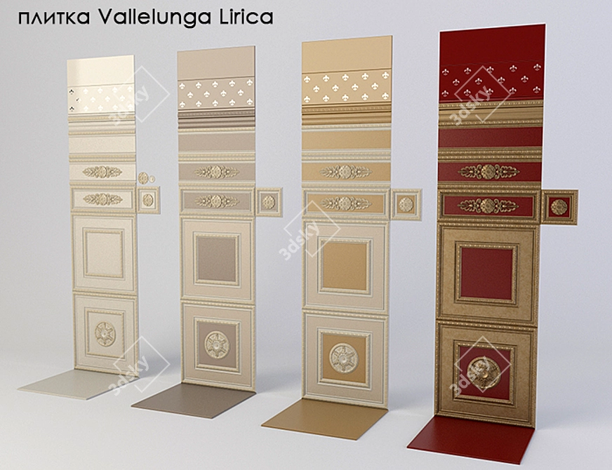 Elegant Lirica Crema Ceramic Tiles 3D model image 1