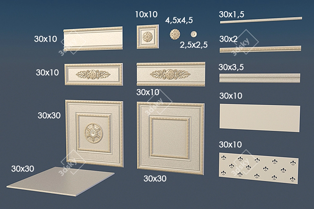 Elegant Lirica Crema Ceramic Tiles 3D model image 2