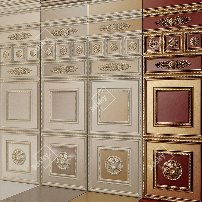 Elegant Lirica Crema Ceramic Tiles 3D model image 4