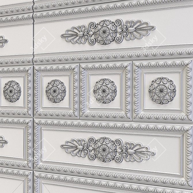 Elegant Lirica Crema Ceramic Tiles 3D model image 8