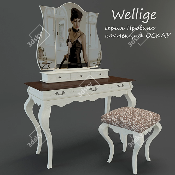 Elegant Provence Vanity Set Oskar 3D model image 1