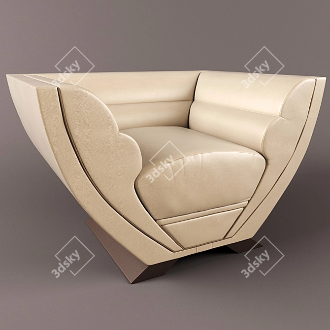 Tiberio Art Deco Chair 3D model image 1