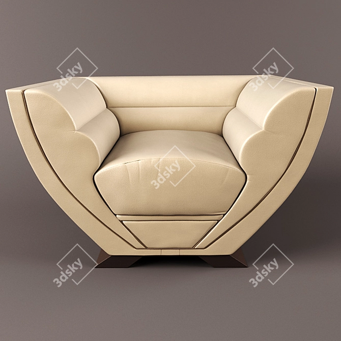 Tiberio Art Deco Chair 3D model image 2