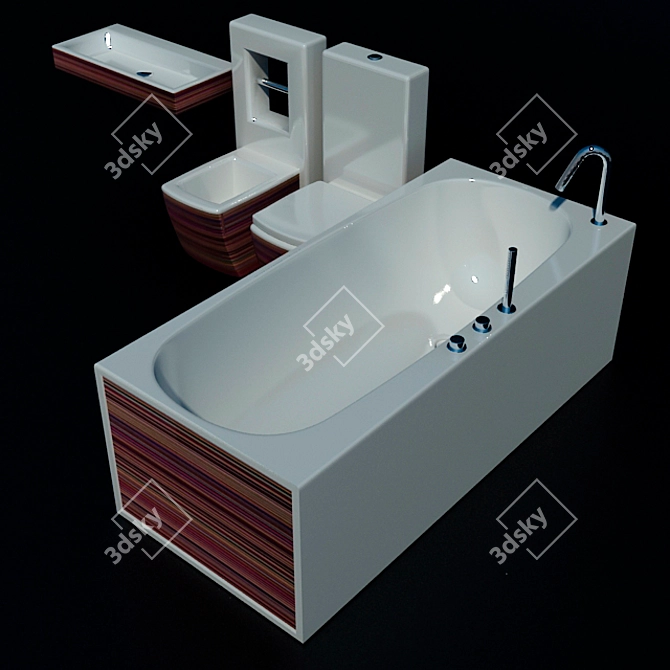 AET Orizzonti Plumbing Set 3D model image 1